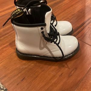 White patent leather doc martens